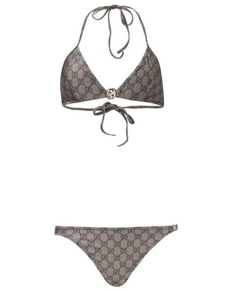 Gucci print stretch jersey bikini in white 